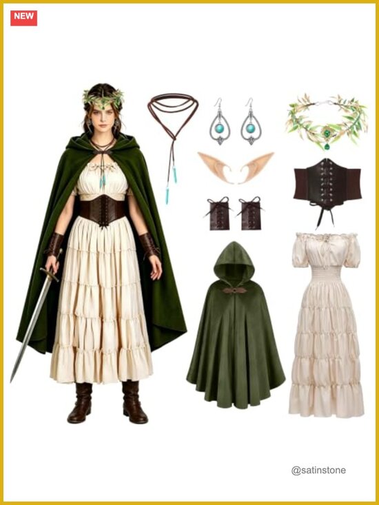 Other - Medieval Renaissance Costume Set Women Elf Cosplay LARP Dress